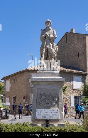 Gordes, Vaucluse, Provence-Alpes-Cote d'Azur, France. A World War I memorial in Gordes. (Editorial Use Only) Stock Photo
