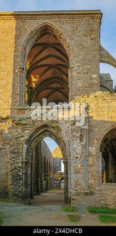 France, Brittany, Plougonvelin. Ruins of the Abbey of Saint Mathieu ...