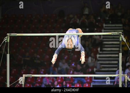 Rimini, Italy. 02nd May, 2024. DOWNIE Rebecca (GBR) UB during European Artistic Gymnastic Championships - Women, Gymnastics in Rimini, Italy, May 02 2024 Credit: Independent Photo Agency/Alamy Live News Stock Photo