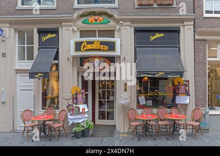 Amsterdam, Netherlands - May 18, 2018: Moroccan Food Casablanca Restaurant at Zeedijk Street. Stock Photo