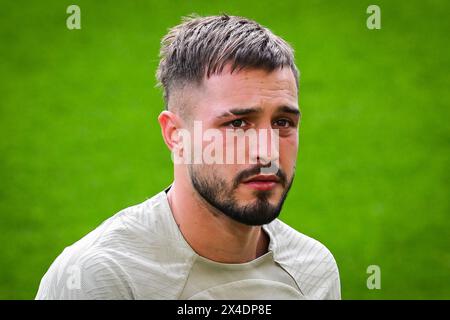 Dortmund, Allemagne. 30th Apr, 2024. Arnau TENAS of PSG during the training of the Paris Saint-Germain team ahead of the UEFA Champions League, Semi-finals, 1st leg football match between Borussia Dortmund and Paris Saint Germain on April 30, 2024 at Signal Iduna Park in Dortmund, Germany - Photo Matthieu Mirville/DPPI Credit: DPPI Media/Alamy Live News Stock Photo