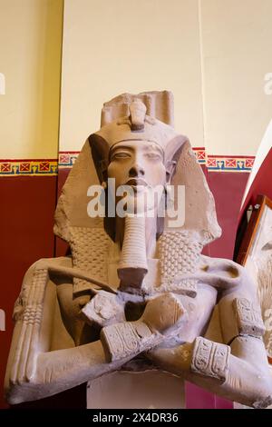 Statue of Pharaoh king Akenaten, Museum of Antiquities, Cairo, Egypt Stock Photo
