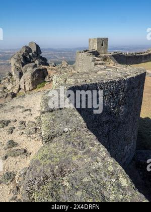 Ruins of the Monsanto castle in the medieval and historical village of Monsanto. Stock Photo