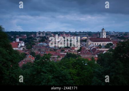 View over the old town in Vilnius in Lithuania in Eastern Europe Stock Photo