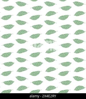 Vector seamless pattern of green bay leaf Stock Vector