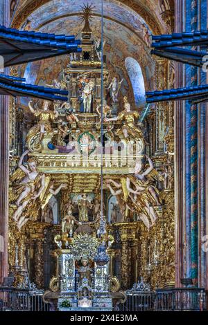 Spain, Galicia. Cathedral in Santiago de Compostela, sanctuary with the Botafumeiro Stock Photo