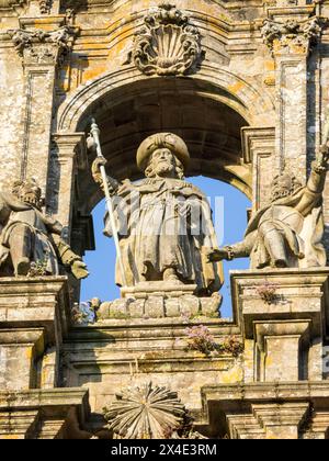 Detail of Santiago De Compostela Cathedral. Stock Photo