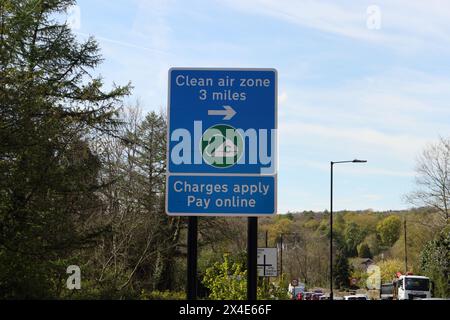 Traffic signs informing of class c chargeable clean air zone in ...