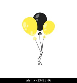 Holiday logo with balloons vector. Children's balloons vector. Stylish inflatable helium balloons. Vector illustration. Stock Vector