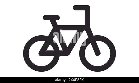 Bike Icon. Vector isolated black and white editable icon. Stock Vector