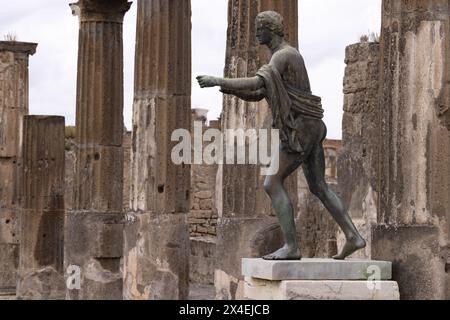 Ancient Temple of Apollo, Pompeii roman ruins, Pompeii UNESCO World Heritage Site, Pompeii Campania Italy. 1st century BC. Roman god Apollo Stock Photo