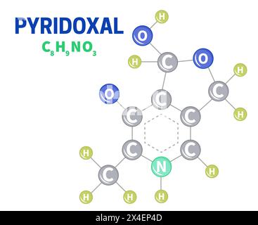 Pyridoxal Vitamin B6 Molecule Illustration Stock Vector