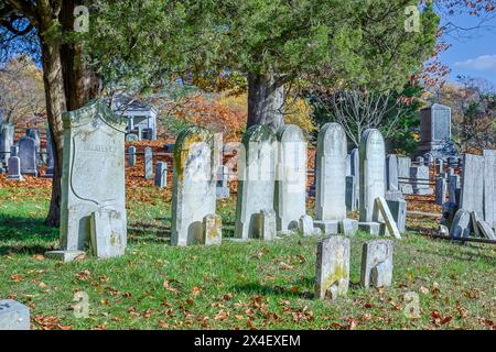 USA, Sleepy Hollow. Sleepy Hollow Cemetery (PR) Stock Photo