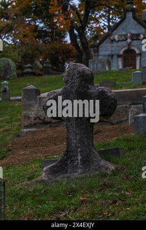 USA, Sleepy Hollow. Sleepy Hollow Cemetery. (PR) Stock Photo