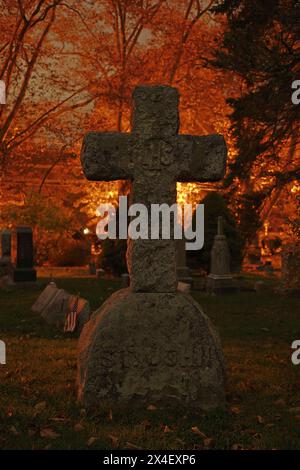 USA, Sleepy Hollow. Sleepy Hollow Cemetery. (PR) Stock Photo