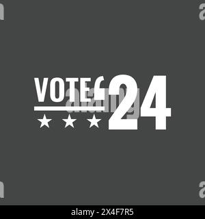Voting 2024 Icon - Vote, Government, and Patriotic Symbolism and Colors Stock Vector