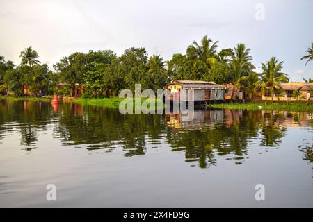 Kerala (India) Alappuzha Boat House Stock Photo