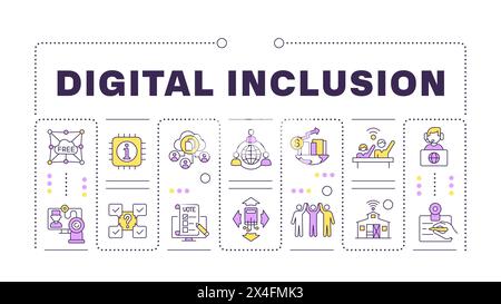 Digital inclusion word concept isolated on white Stock Vector