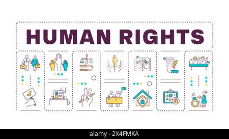 Human rights word concept isolated on white Stock Vector