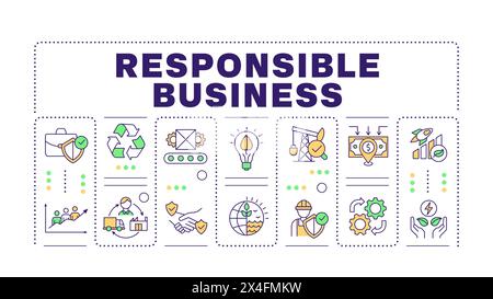 Responsible business word concept isolated on white Stock Vector