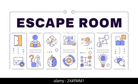 Escape room word concept isolated on white Stock Vector