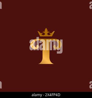 T Crown Logo Simple Design. Letter T Icon Stock Vector