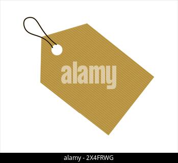Cardboard Parcel Tag Vector Illustration. Stock Vector