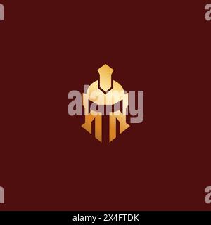 T Spartan Head Logo Design Vector. Spartan Head Vector Stock Vector