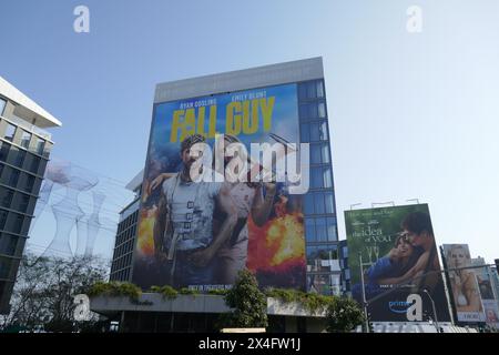 Los Angeles, California, USA 2nd May 2024 The Fall Guy Billboard with Ryan Gosling and Emily Blunt and the Idea of You with Anne Hathaway and Nicholas Galitzine on Sunset Blvd on May 2, 2024 in Los Angeles, California, USA. Photo by Barry King/Alamy Stock Photo Stock Photo