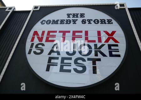 Los Angeles, California, USA 2nd May 2024 Netflix is a Joke Fest Comedy Festival Marquee at The Comedy Store on Sunset Blvd on May 2, 2024 in Los Angeles, California, USA. Photo by Barry King/Alamy Stock Photo Stock Photo
