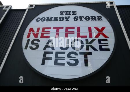 Los Angeles, California, USA 2nd May 2024 Netflix is a Joke Fest Comedy Festival Marquee at The Comedy Store on Sunset Blvd on May 2, 2024 in Los Angeles, California, USA. Photo by Barry King/Alamy Stock Photo Stock Photo