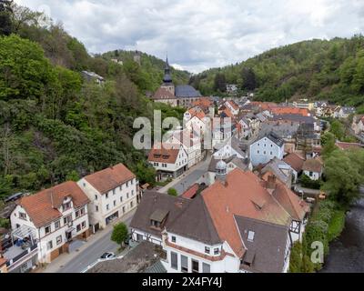 view of the town bad berneck in the Fichtelgebirge, Bavaria, Germany Stock Photo