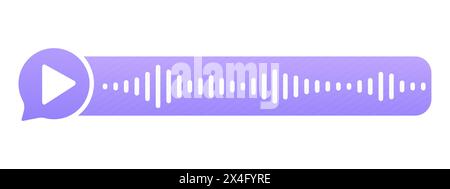 Sound record wave, talk, voice chat, phone app screen, audio player button isolated on white background. Simple media equalizer, podcast decibel sound track. Vector illustration Stock Vector