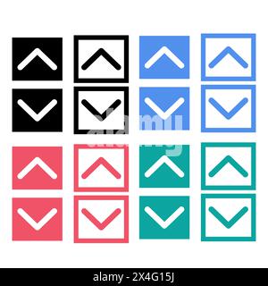 Down and up buttons icon. Elevator sign. Two arrow symbol. Opposite logo. flat style. Stock Photo