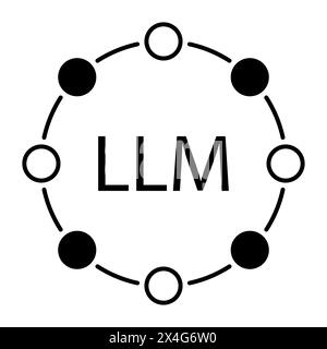 Large Language Models LLM symbol. Vector illustration, EPS10 Stock Vector