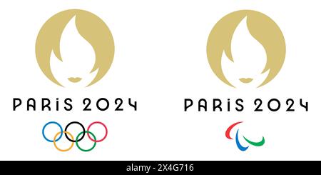 Set of official Olympic Games and Paralympics logos. Sport competitions. Vector illustration Stock Vector