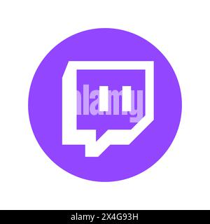 Twitch circle logo. Can use for website design, logo, app, UI. Vector illustration, EPS10 Stock Vector