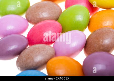 chocolate colored buttons isolated on white background Stock Photo