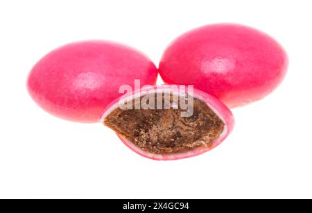 chocolate colored buttons isolated on white background Stock Photo