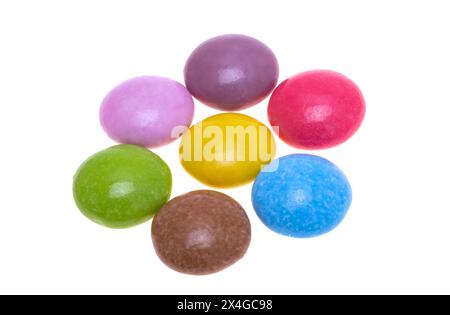 chocolate colored buttons isolated on white background Stock Photo