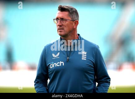 File photo dated 04/07/23 of England head coach Jon Lewis, who has revealed how he is using AI as a selection tool and credits the technology with helping his side draw last summer’s Ashes series. Issue date: Friday May 3, 2024. Stock Photo