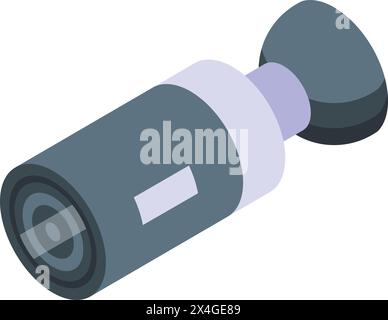 Video camera icon isometric vector. Round the clock surveillance. Controlled monitoring Stock Vector