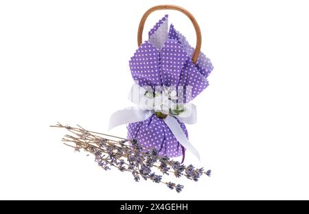 bouquet of dry lavender isolated on white background Stock Photo