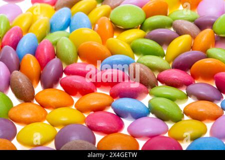 chocolate colored buttons isolated on white background Stock Photo
