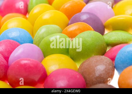 chocolate colored buttons isolated on white background Stock Photo