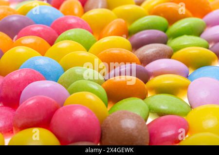 chocolate colored buttons isolated on white background Stock Photo