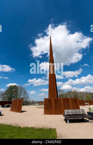 Memorial spire and walls, International Bomber Command Centre, Lincoln City, Lincolnshire, England, UK Stock Photo