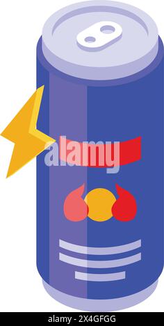 Energy drink can icon isometric vector. Cold soda. Drink container pack Stock Vector