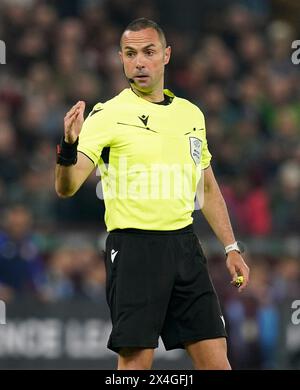 Birmingham, UK. 2nd May, 2024. Referee Marco Guida during the UEFA Europa Conference League match at Villa Park, Birmingham. Picture credit should read: Andrew Yates/Sportimage Credit: Sportimage Ltd/Alamy Live News Stock Photo