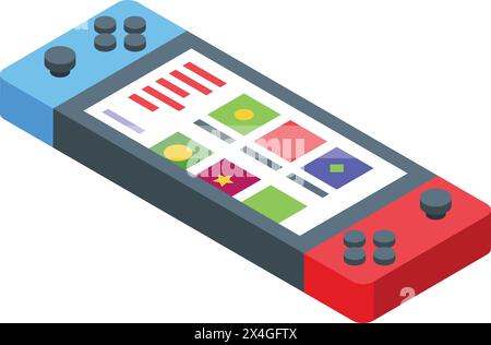 Gaming portable device icon isometric vector. Game gadget. Device console Stock Vector